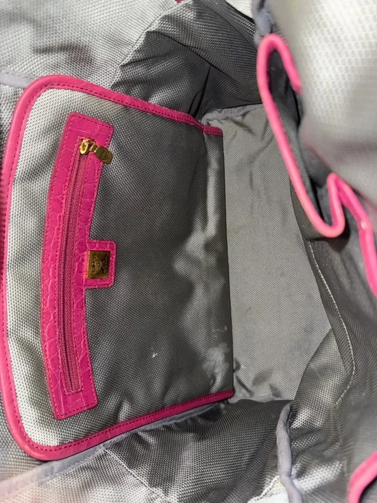 MCM Stark Large Fuchsia Croc-Embossed Leather Full Size Backpack - Picture 13 of 14